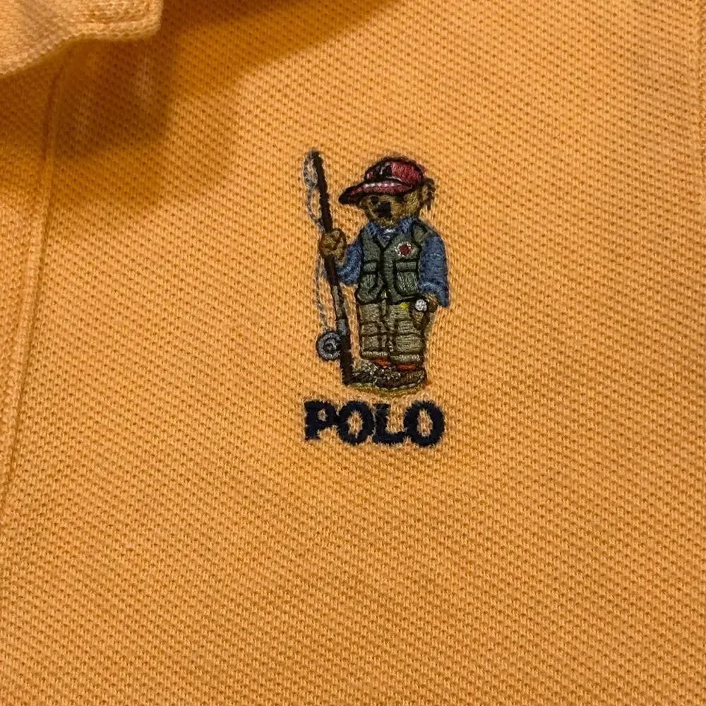 Ralph Lauren Orange Polo Tee sz 24 m Fishing Polo Bear